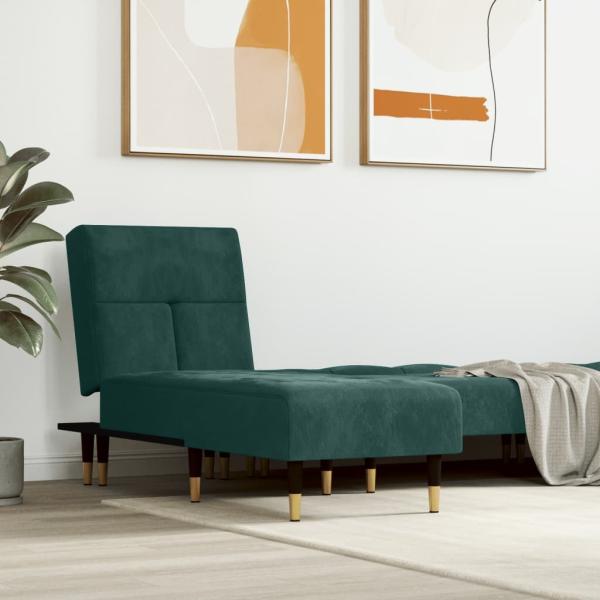 vidaXL Chaiselongue Dunkelgrün Samt 352810