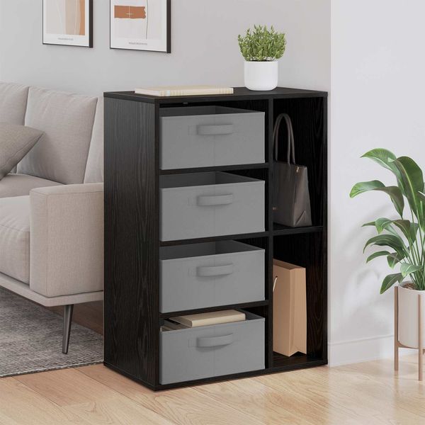 vidaXL Sideboard mit Schubladen Schwarz Eichen-Optik 60 x 33,5 x 84 cm 8000469