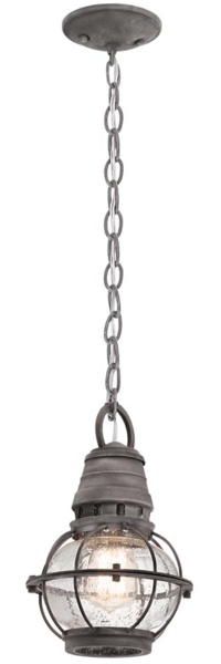 Außenleuchte, Kettenlaterne, Stahl Glas, D 17,8 cm