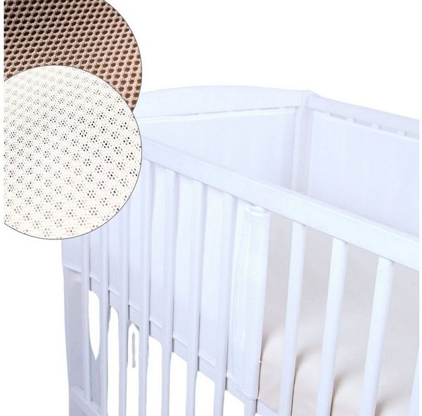 BabyLux Bettumrandung BabyLux Nestchen AIR Babybett Bettumrandung Umrandung Atmungsaktiv, Weiß_1x180cm