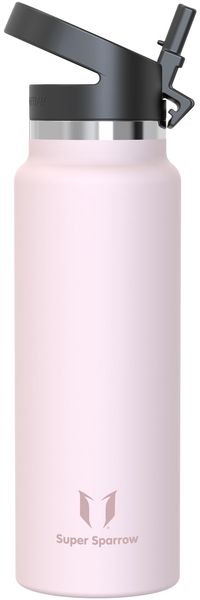 Super Sparrow Trinkflasche Edelstahl 1200ml - Breite Öffnung SwivelSip Thermosflasche - BPA-Frei Thermoskanne, Ergonomisch Trinkflaschen Strohhalm für Sport, Travel, Schule, Outdoor