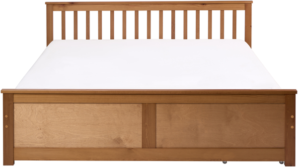 Bett mit 2 Schubladen Kiefernholz OLENDON 180x200 cm Braun Bild 5