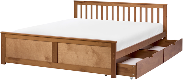 Bett mit 2 Schubladen Kiefernholz OLENDON 180x200 cm Braun
