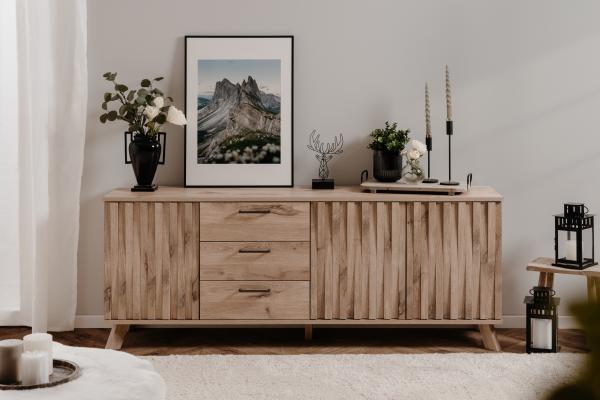 Finori 'Wellington' Sideboard, Holzwerkstoff natur, 67,8 x 40 x 175 cm