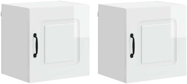 vidaXL Geschirrspülerfront Kalmar 2 pcs Hochglanz Weiß 40 x 31 x 40 cm 884523 Bild 2