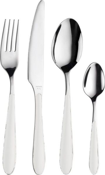 PINTINOX Besteck-Set Canaletto (24-tlg), 6 Personen, Edelstahl 18/10, mit Kunststoffgriff, spülmaschinengeeignet
