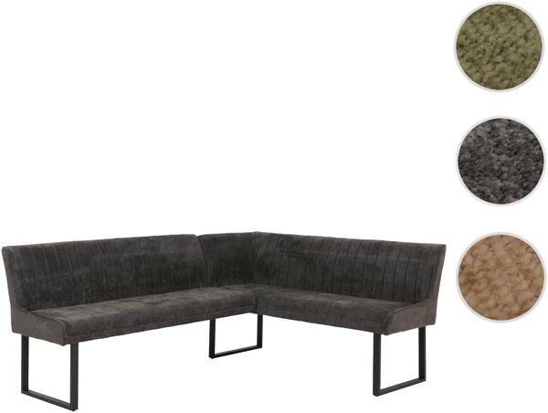 Eckbank HWC-O82, Esszimmerbank Bank, Öko-Tex (310g/m²) Chenille Stoff/Textil Metall 210x159cm ~ dunkelgrau Bild 10