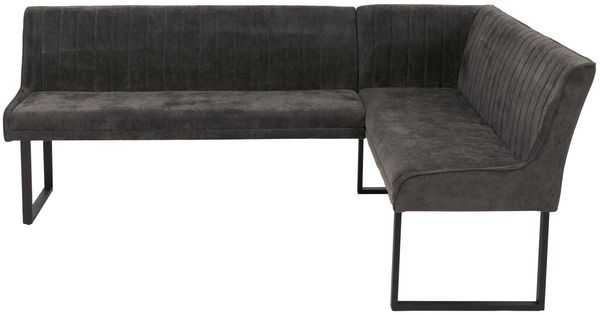 Eckbank HWC-O82, Esszimmerbank Bank, Öko-Tex (310g/m²) Chenille Stoff/Textil Metall 210x159cm ~ dunkelgrau Bild 8