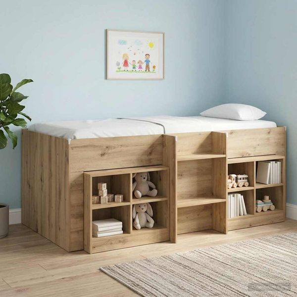 vidaXL Hochbett für Kinder 2 pcs Artisan-Eiche 90 x 190 cm 3422586