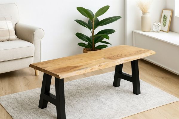 SAM® Sitzbank Quento, Akazie, Baumkante, verschiedene Metallgestelle und Größen