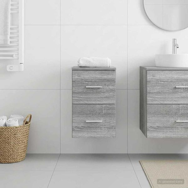vidaXL Badezimmerschrank Inzwischen Grau Sonoma 30 x 41 x 50 cm 890371