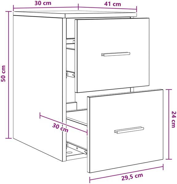 vidaXL Badezimmerschrank Inzwischen Grau Sonoma 30 x 41 x 50 cm 890371 Bild 9