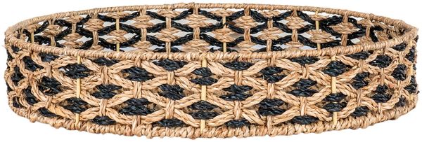 House Nordic Tablett, Seegras, schwarz/natur, ø38 cm