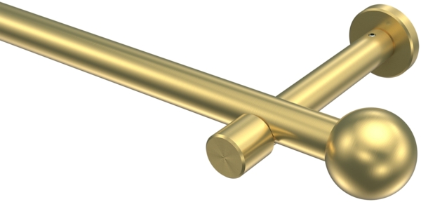 Gardinenstangen-Set Prestige Luino 200 cm, 1-läufig (ohne Ringe), 20 mm Ø Messing-Optik