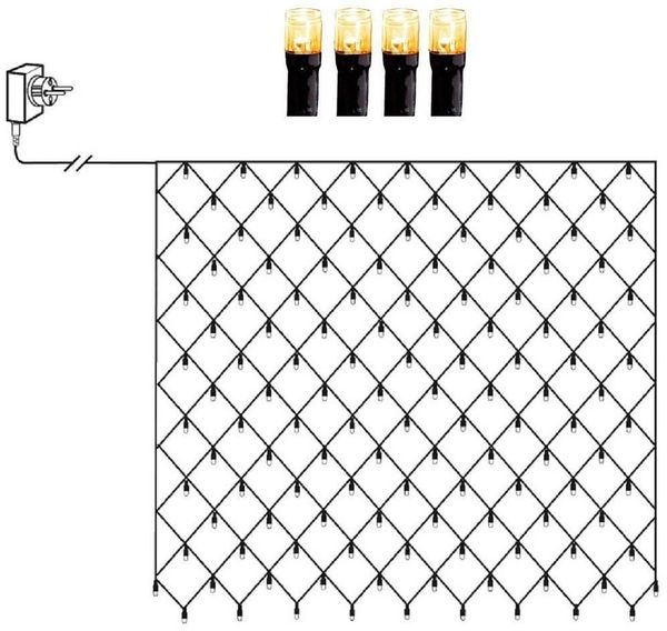 Star Trading 594-22 Weihnachtsdekoration VORHANG GOLDEN WARM WHITE LED 960X0,064W Kunststoff schwarz L:2390cm H:55cm IP44