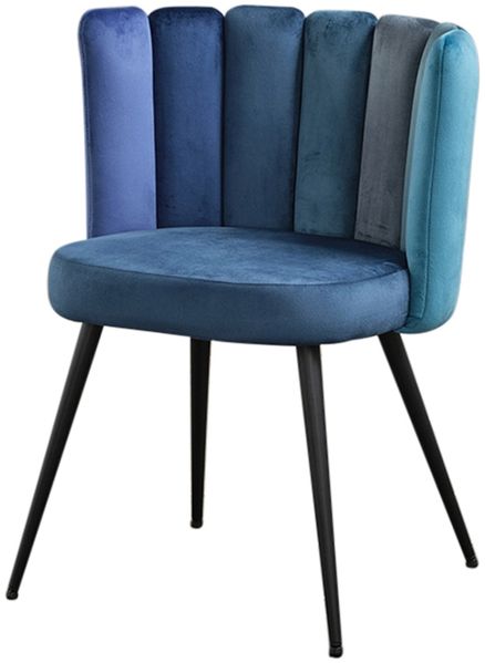 KAWOLA Stuhl JADA Esszimmerstuhl Velvet blau Fuß schwarz 86 x 55 x 59 cm Bild 3