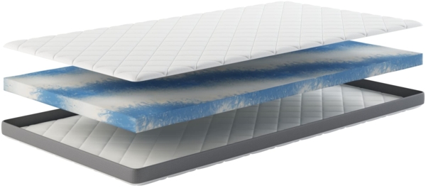 Geltopper 160x200x8cm Glatt Karo-Klima Bezug 8cm Bild 3