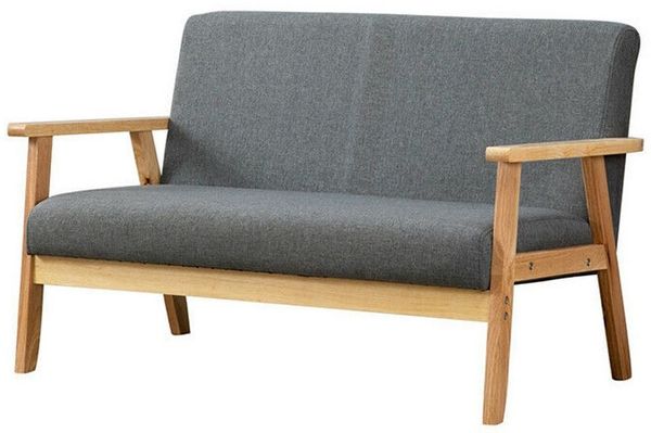 OUNUO Sofa 2 Sitzer Sofa Couch Loungesofa Modern und Skandinavisch, Dunkelgrau