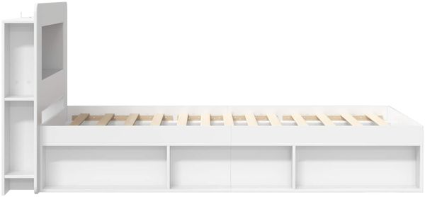 vidaXL Bettgestell mit Stauraum Weiß 90 x 190 cm Holzwerkstoff 3433445 Bild 4