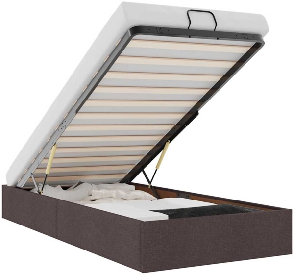 vidaXL Ottoman-Bett ohne Matratze Dunkelbraun 90x190 cm Stoff 3310843
