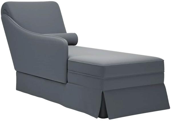 vidaXL Chaiselongue mit Nackenrolle Rechter Armlehne Dunkelgrau Samt 4009783