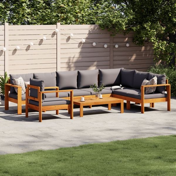 vidaXL 6-tlg. Garten-Sofagarnitur mit Kissen Massivholz Akazie 3214864