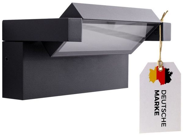 Maxkomfort Außen-Wandleuchte LED Außenwandleuchte 3011 – 9 W, 3000 K, IP44, schwenkbar, schwarz, ohne Bewegungsmelder, LED fest integriert, warmweiß