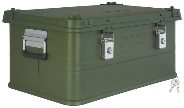 Trucky Allzweckkiste Aluminium Box mit Deckel Grün Alukiste 50 Liter Kiste Aufbewahrungsbox
