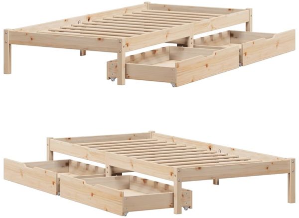 vidaXL Massivholzbett ohne Matratze 90x190 cm Kiefer 3301422 Bild 9