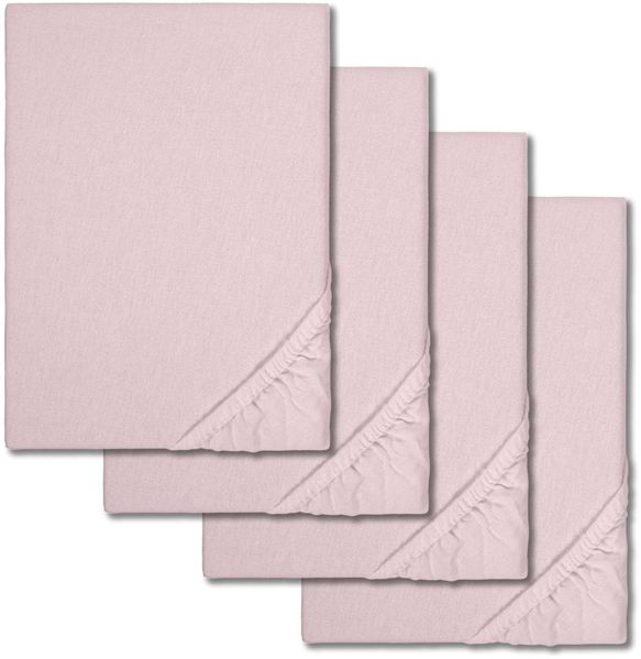 Spannbettlaken Winterflausch rosa 90 x 190 - 100 x 200 cm im 4er-Pack