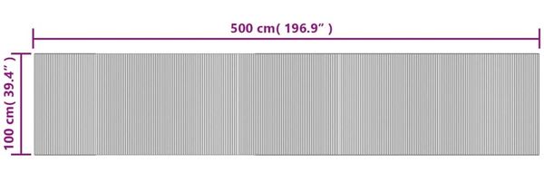 vidaXL Teppich Rechteckig Grau 100x500 cm Bambus 376826 Bild 8