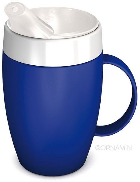 Ornamin Schnabelbecher Becher mit Trink-Trick mit Schnabelaufsatz/Trinkaufsatz, 2-tlg, Kunststoff, Trinkhilfe l Alltagshilfe l BPA-frei l Made in Germany