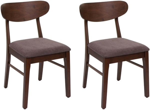 2er-Set Esszimmerstuhl HWC-M59, Küchenstuhl Stuhl, Stoff/Textil Massiv-Holz ~ dunkles Gestell, taupe