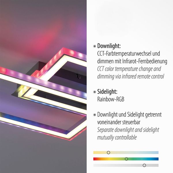 RGB LED Deckenleuchte, dimmbar, Fernbedienung, L 121 cm Bild 8
