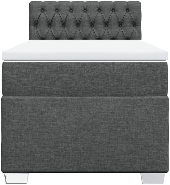 vidaXL Boxspringbett mit Matratze Dunkelgrau 80x200 cm Stoff 3288023 Bild 6