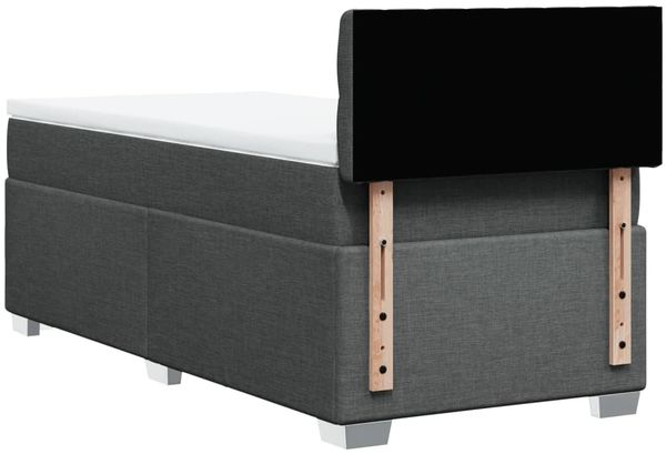 vidaXL Boxspringbett mit Matratze Dunkelgrau 80x200 cm Stoff 3288023 Bild 12