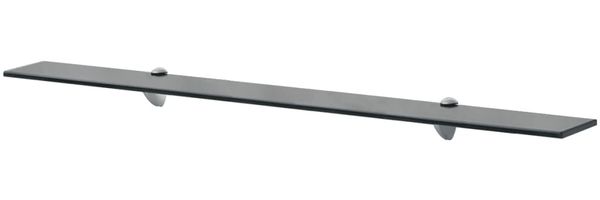 vidaXL Schwebendes Regal, Glas schwarz, 0,8 x 10 x 100 cm