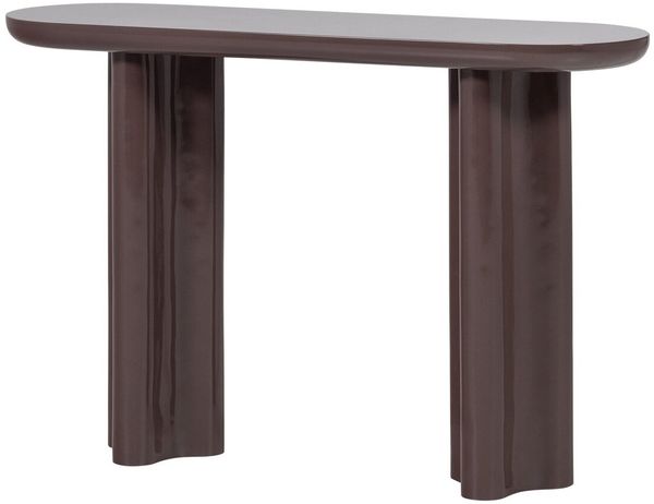 Konsole / Schminktisch - Hochglanz-Finish Dunkelbraun, 120 cm