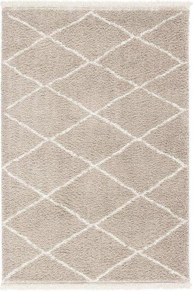 Tesso Living Hochflor-Teppich BLAKE Shaggy Teppich Wohnzimmer Rauten Design, rechteckig, Höhe: 30 mm, Langflor, skandinavisches Design, gemütlich strapazierfähig, langlebig
