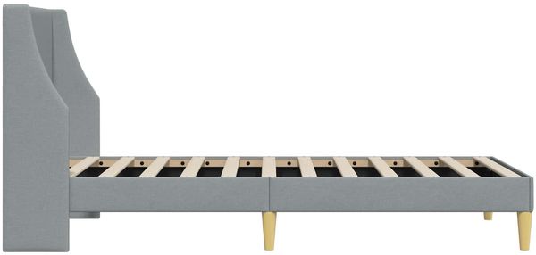 vidaXL Bettrahmen mit Kopfteil, Stoff Hellgrau, 100x200 cm Bild 5
