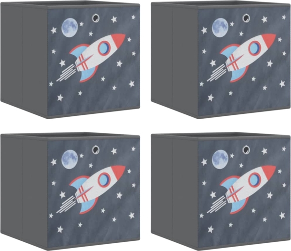 vidaXL Faltboxen 4 Stk. Grau 32x32x32 cm Vlies 4018987