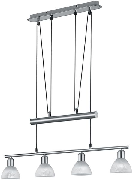 Trio Leuchten 'Levisto' höhenverstellbare LED-Zugpendelleuchte, Metall nickel matt, 4-flammig, 80cm Bild 2