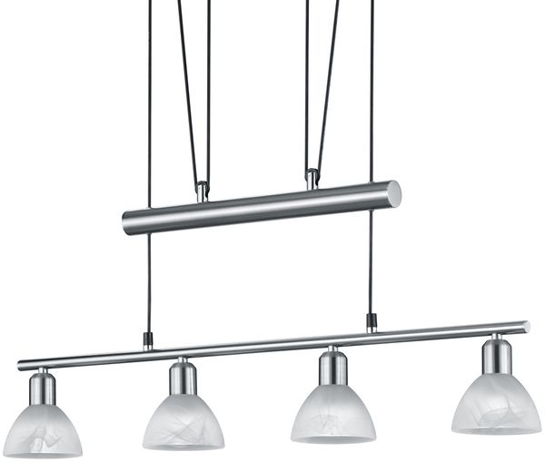 Trio Leuchten 'Levisto' höhenverstellbare LED-Zugpendelleuchte, Metall nickel matt, 4-flammig, 80cm Bild 5