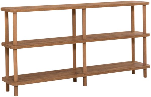 Dmora Bücherregal Bona, Büroregal, Mobiler Buchhalter, Bücherbrett, 150x35 h75 cm, Eiche