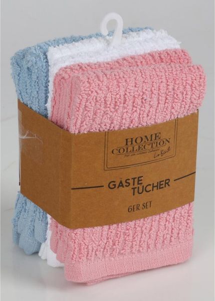 18x Gästetuch 6er Set 30x30 cm 100% Baumwolle weiche Handtücher in verschiedenen Farbvariationen für Bad und Gäste WC