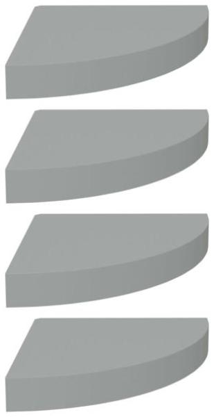 vidaXL Eck-Schweberegale 4 Stk. Grau 25x25x3,8 cm MDF 323903