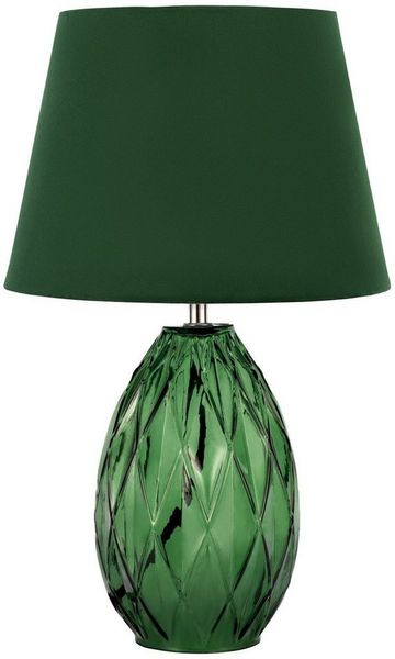 Pauleen Tischleuchte Crystal Velvet max40W 230V, ohne Leuchtmittel, E14, Grün, Glas, Samt