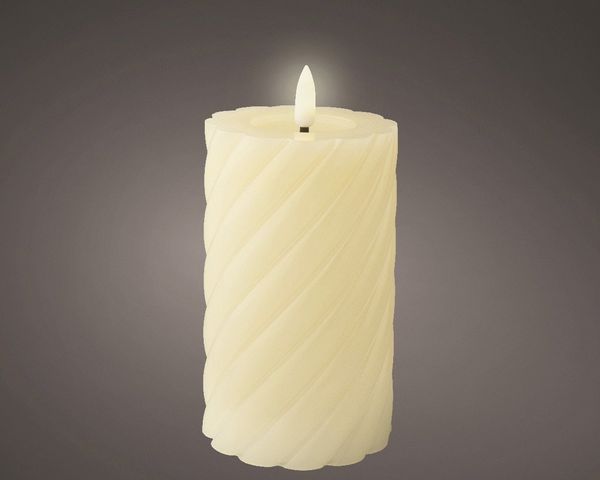 Kaemingk LED Kerze Wachs indoor creme Ø 7,5 x 14,8 cm