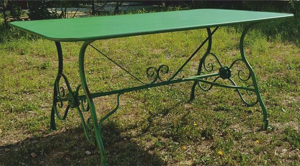 Casa Padrino Jugendstil Garten Esstisch Vintage Grün 200 cm - Nostalgischer Gartentisch