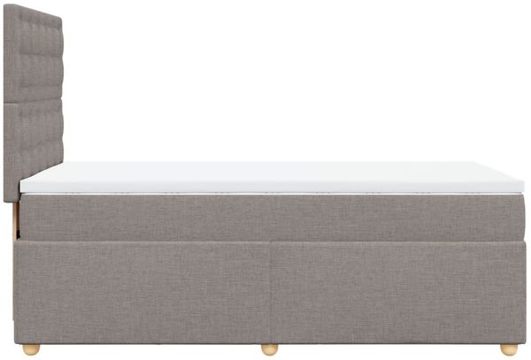 vidaXL Boxspringbett mit Matratze Taupe 100x200 cm Stoff 3293509 Bild 7